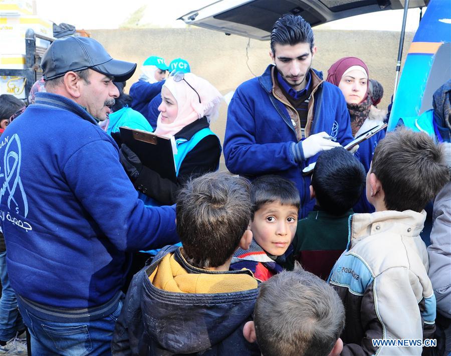 SYRIA-ALEPPO-EVACUATION-SHELTER