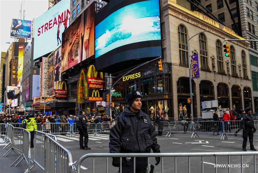 U.S.-NEW YORK-TIMES SQUARE-NEW YEAR-CELEBRATION-SECURITY