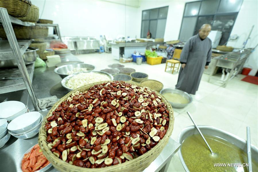 Many temples have the tradition of offering porridge to the public for free on the day