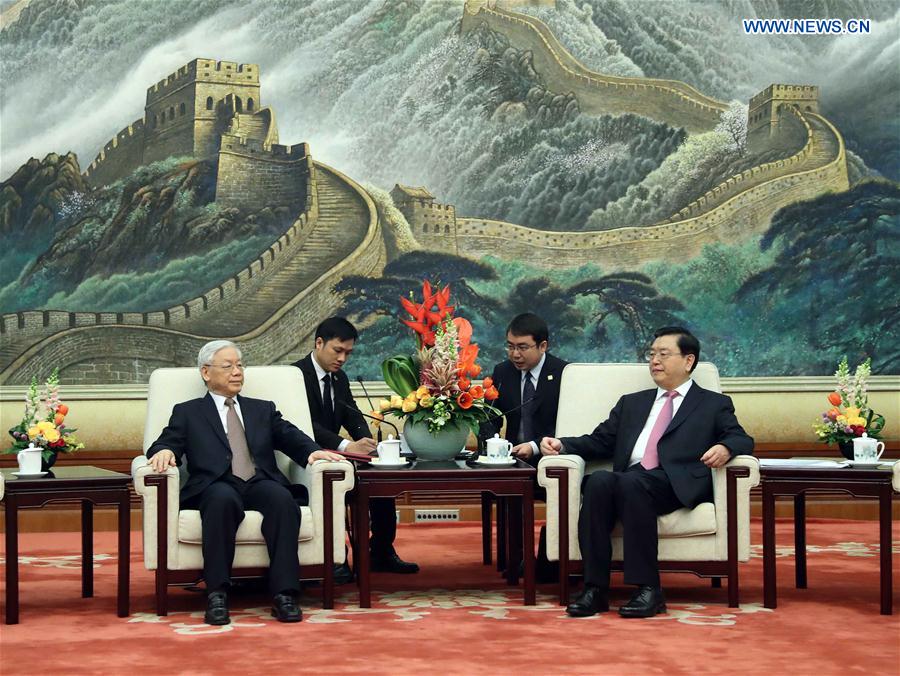 CHINA-VIETNAM-ZHANG DEJIANG-NGUYEN PHU TRONG-MEETING (CN)