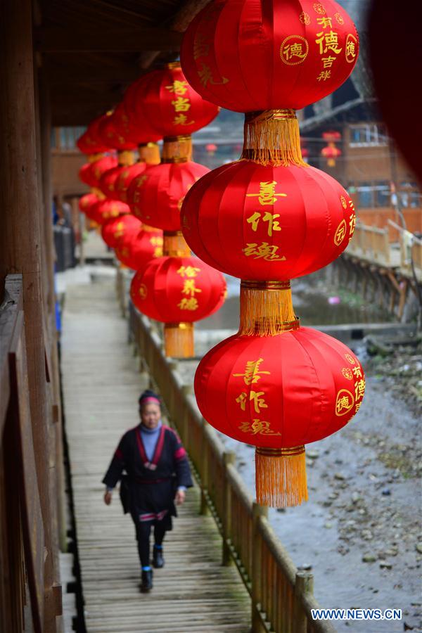 #CHINA-GUIZHOU-JIANHE COUNTY-RED LANTERNS