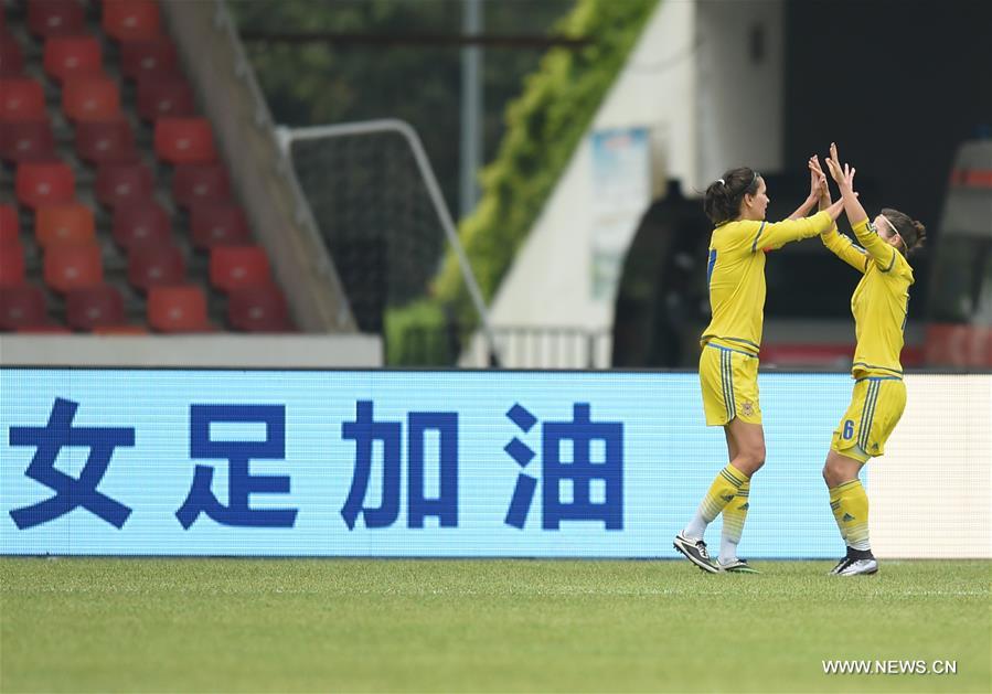 (SP)CHINA-FOSHAN-SOCCER-WOMEN-UKR VS MYA(CN)