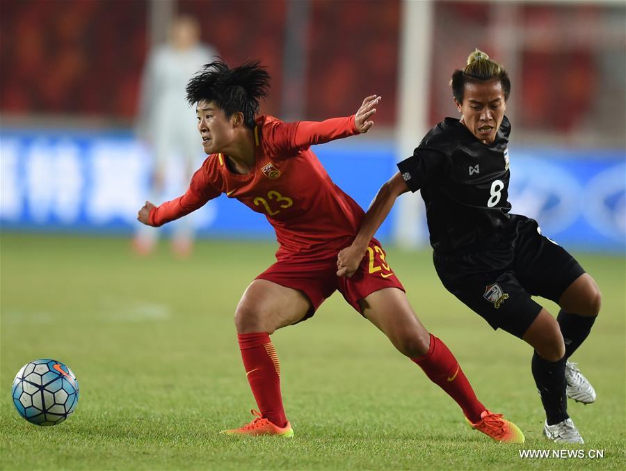 (SP)CHINA-FOSHAN-SOCCER-WOMEN-CHN VS THA(CN)