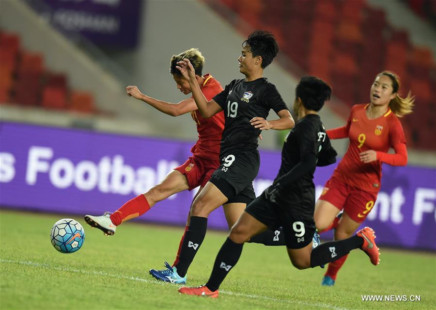 (SP)CHINA-FOSHAN-SOCCER-WOMEN-CHN VS THA(CN)