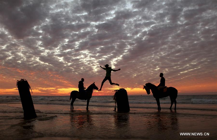 PALESTINE-GAZA-SUNSET