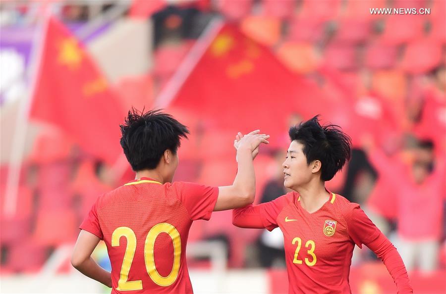 (SP)CHINA-FOSHAN-SOCCER-WOMEN-CHN VS MYA(CN)