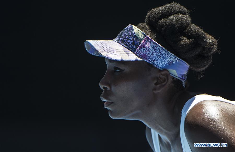 Venus Williams of the United States looks on during the women's singles fourth round match against Mona Barthel of Germany at the Australian Open Tennis Championships in Melbourne, Australia, Jan. 22, 2017. Venus Williams won 2-0. (Xinhua/Lui Siu Wai) Venus Williams of the United States looks on during the women's singles fourth round match against Mona Barthel of Germany at the Australian Open Tennis Championships in Melbourne, Australia, Jan. 22, 2017. Venus Williams won 2-0. (Xinhua/Lui Siu Wai)