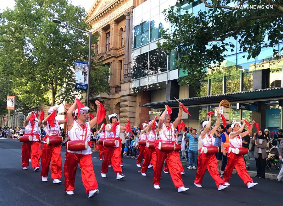 AUSTRALIA-ADELAIDE-AUSTRALIA DAY-CELEBRATION-WAIST DRUM DANCE