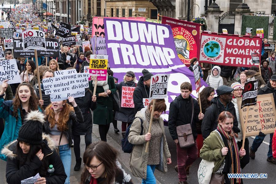 BRITAIN-LONDON-ANTI DONALD TRUMP PROTEST 