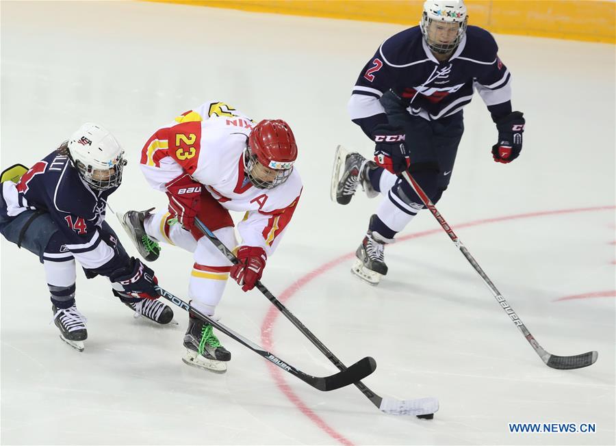 (SP)KAZAKHSTAN-ALMATY-28TH WINTER UNIVERSIADE-ICE HOCKEY-WOMEN-BRONZE MEDAL MATCH-USA VS CHN
