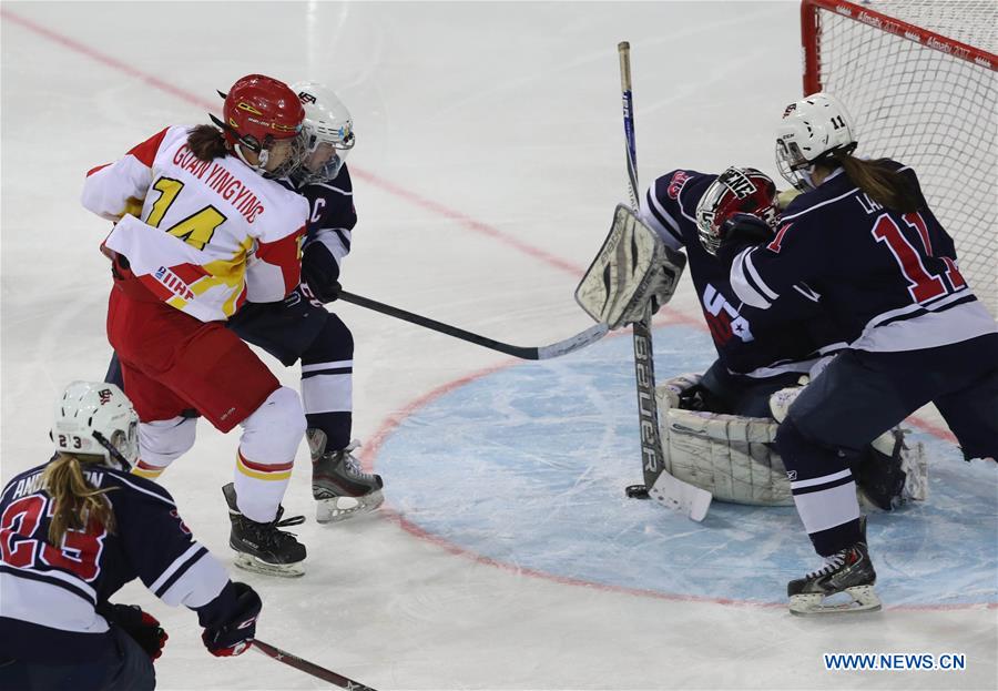 (SP)KAZAKHSTAN-ALMATY-28TH WINTER UNIVERSIADE-ICE HOCKEY-WOMEN-BRONZE MEDAL MATCH-USA VS CHN