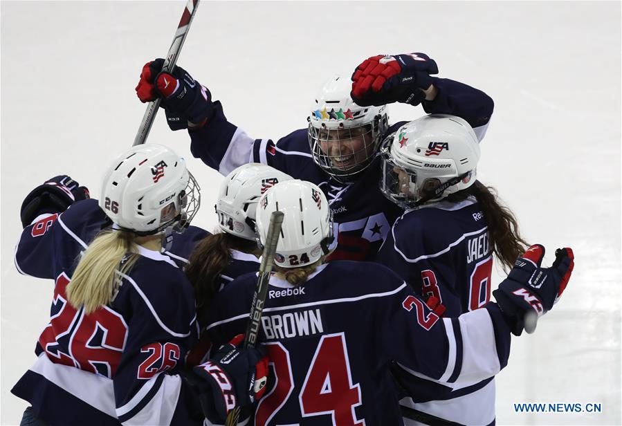 (SP)KAZAKHSTAN-ALMATY-28TH WINTER UNIVERSIADE-ICE HOCKEY-WOMEN-BRONZE MEDAL MATCH-USA VS CHN