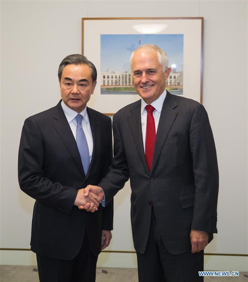 AUSTRALIA-CANBERRA-PM-CHINA-FM-MEETING