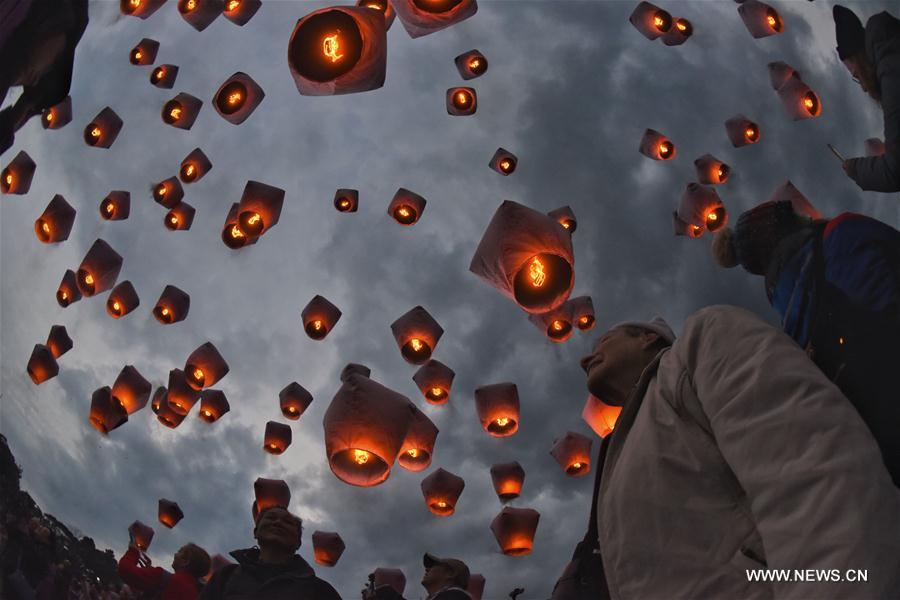 The Pingxi sky lantern festival kicked off here on Saturday The Pingxi sky lantern festival kicked off here on Saturday