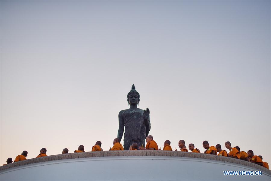 THAILAND-NAKHON PATHOM-BUDDHISM-MAKHA BUCHA-CELEBRATION