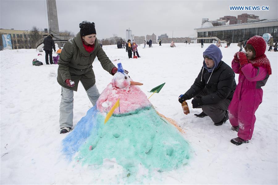 RUSSIA-MOSCOW-SNOWMAN COMPETITION