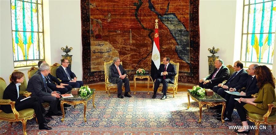 EGYPT-CAIRO-PRESIDENT-UN-CHIEF-MEETING