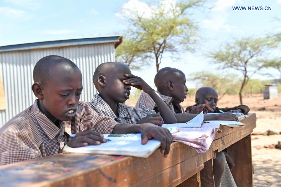 Students review lessons in class at Olomayiana West Primary School in Kajiado County, Kenya, on Feb. 15, 2017. 