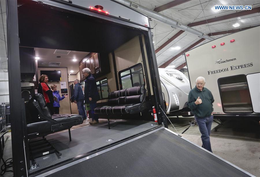 People visit the Earlybird RV Show in Vancouver, Canada, Feb. 17, 2017.