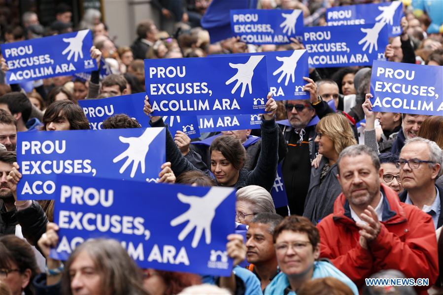 SPAIN-BARCELONA-REFUGEES-DEMONSTRATION
