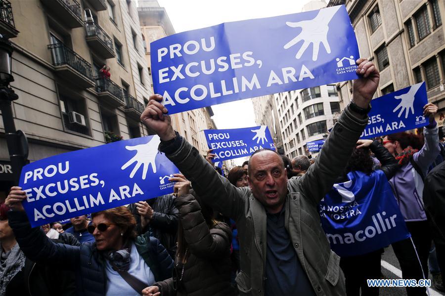 SPAIN-BARCELONA-REFUGEES-DEMONSTRATION