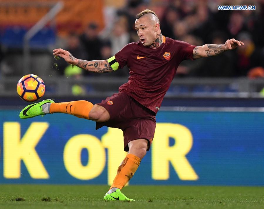 Roma's Radja Nainggolan controls the ball during a Serie A soccer match between Roma and Torino in Rome, Italy, Feb. 19, 2017.