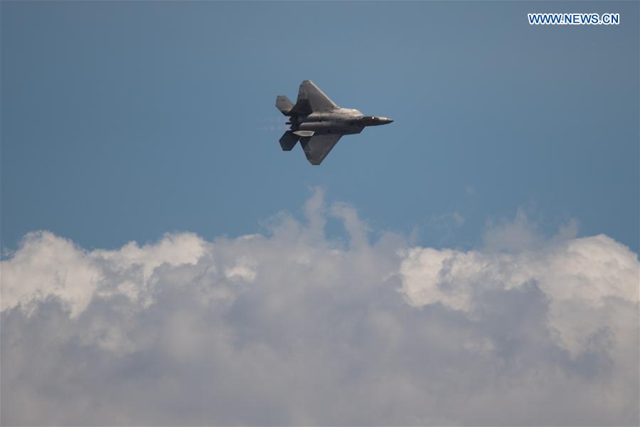 A F-22A Raptor performs at the Australian International Aerospace and Defence Exposition at the Avalon Airfield, southwest of Melbourne, Australia, on Feb. 28, 2017. A F-22A Raptor performs at the Australian International Aerospace and Defence Exposition at the Avalon Airfield, southwest of Melbourne, Australia, on Feb. 28, 2017.