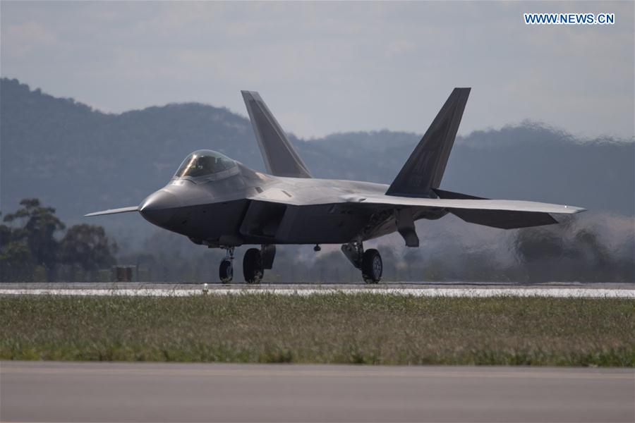 A F-22A Raptor performs at the Australian International Aerospace and Defence Exposition at the Avalon Airfield, southwest of Melbourne, Australia, on Feb. 28, 2017. A F-22A Raptor performs at the Australian International Aerospace and Defence Exposition at the Avalon Airfield, southwest of Melbourne, Australia, on Feb. 28, 2017.