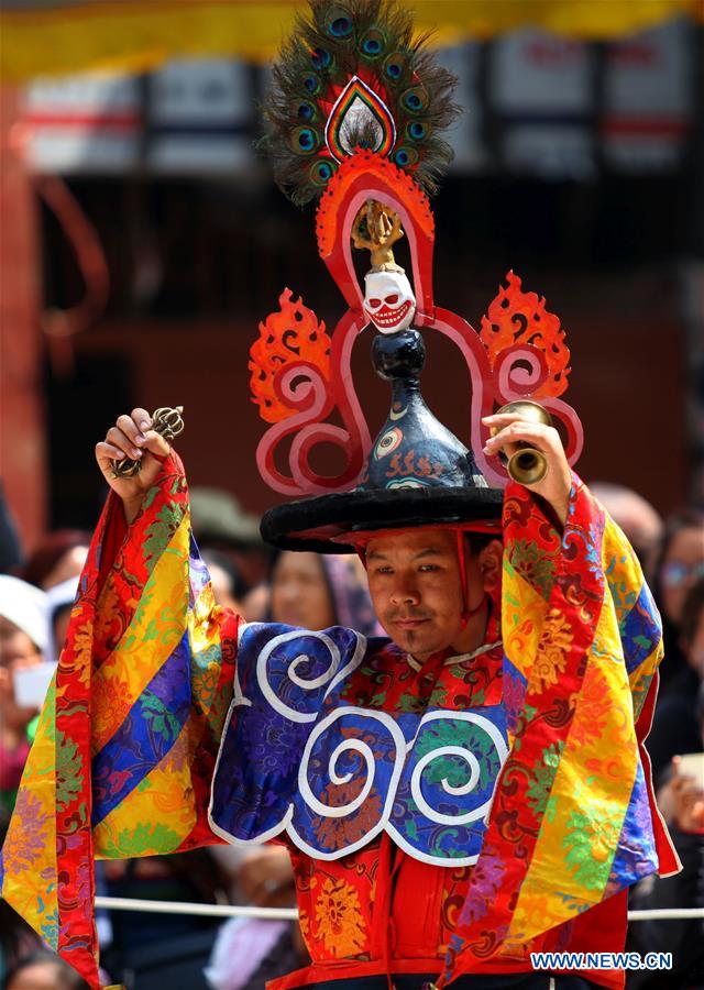 Women from Sherpa Community participate in celebration of 'Gyalpo Lhosar' festival at Boudha in Kathmandu, Nepal, March 1, 2017. 