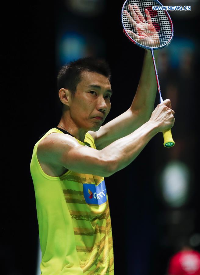 Lee Chong Wei of Malaysia gestures after the men's singles first round match against Brice Leverdez of France at All England Open Badminton 2017 in Birmingham, Britain on March 8, 2017. 