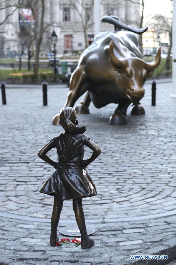 U.S.-NEW YORK-WALL STREET-"FEARLESS GIRL" STATUE