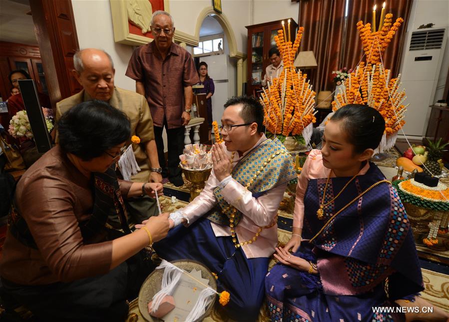 Traditional Lao wedding is usually held at the bride's family home. Traditional Lao wedding is usually held at the bride's family home.