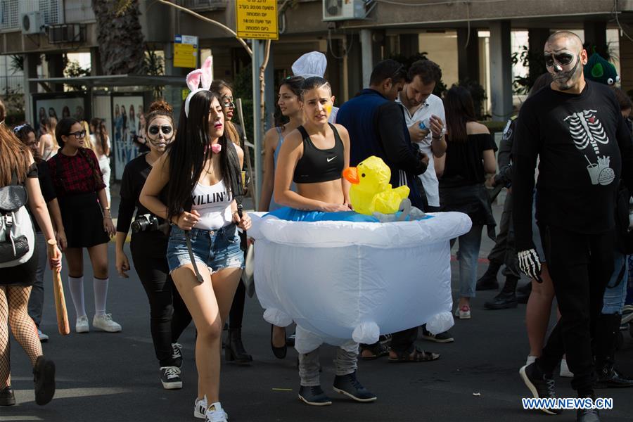 ISRAEL-TEL AVIV-PURIM-STREET PARTY