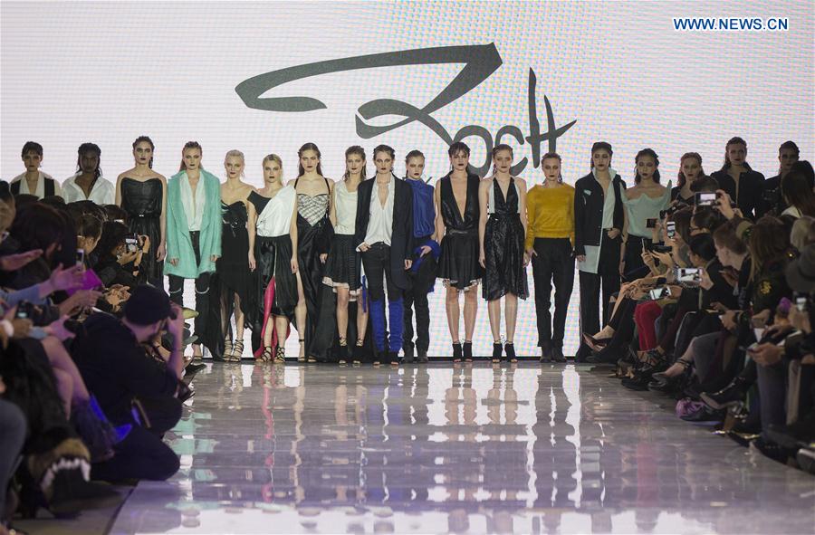 Models are seen on the runway wearing Roch 2017 collections during the Toronto Women's Fashion Week in Toronto, Canada, March 11, 2017.