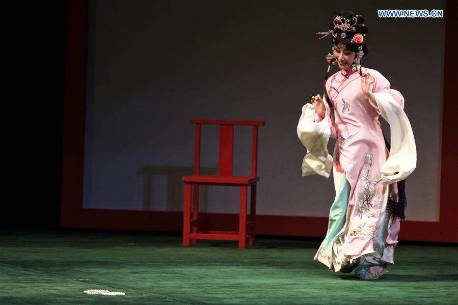 Experimental Peking opera 'Faust' is staged at the Argentina Theater in Rome, Italy, March 12, 2017.