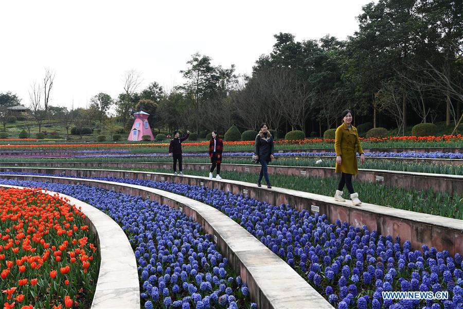 People visit Changshouhu scenic spot in Chongqing, southwest China, March 16, 2017. (Xinhua/Wang Quanchao)
