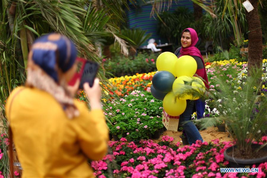EGYPT-GIZA-EXHIBITION-FLOWER