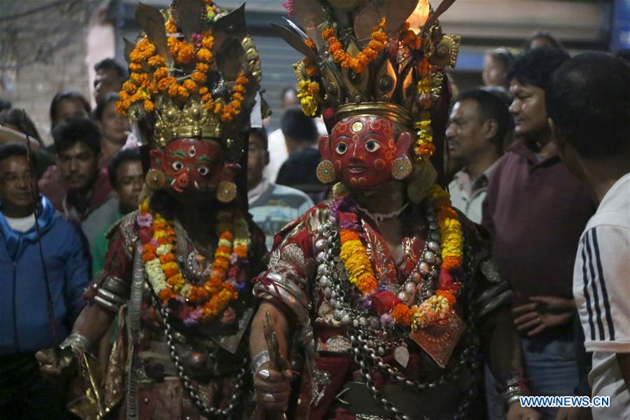 NEPAL - KATHMANDU - GHODE JATRA FESTIVAL - DEVI DANCE