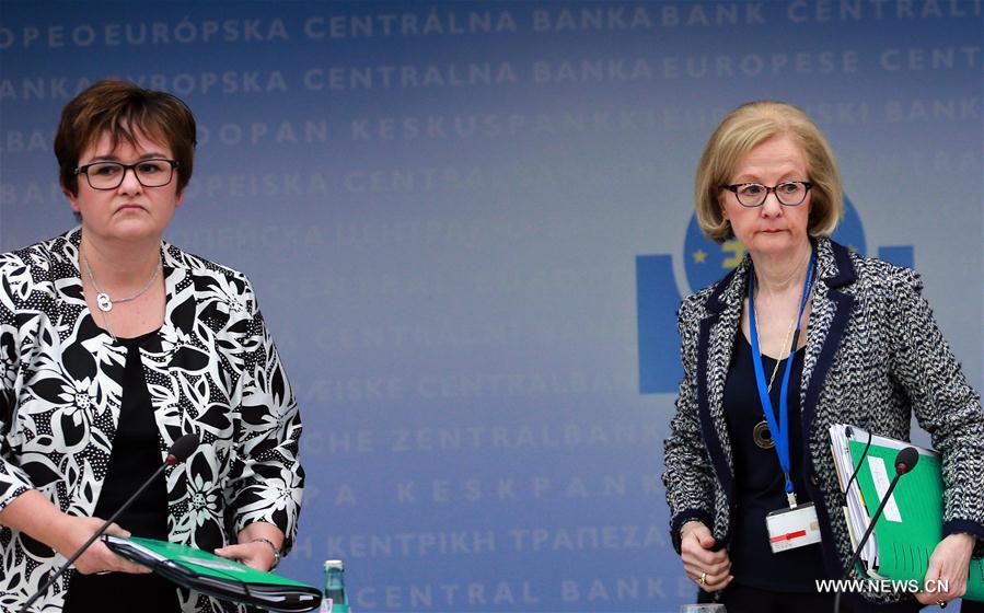 Daniele Nouy, president of the Supervisory Council of the ECB attends the ECB Banking Supervision Annual Press Conference in Frankfurt, Germany, on March 27, 2017.