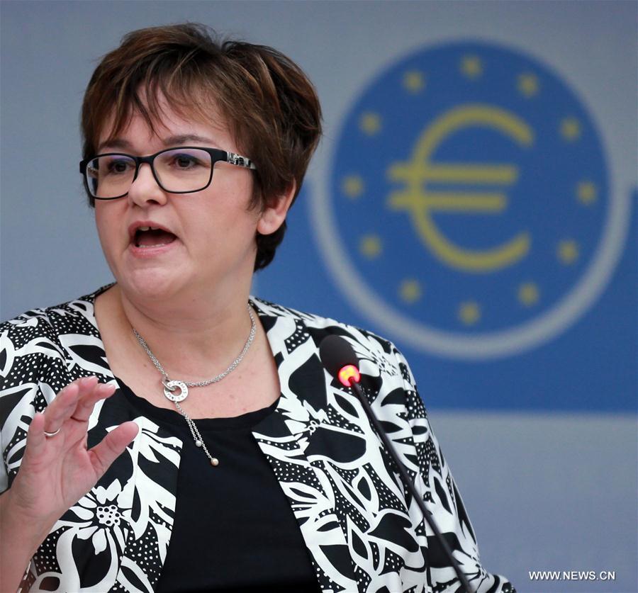 Sabine Lautenschlaeger, member of the Executive Board of the ECB, attends the ECB Banking Supervision Annual Press Conference in Frankfurt, Germany, on March 27, 2017.