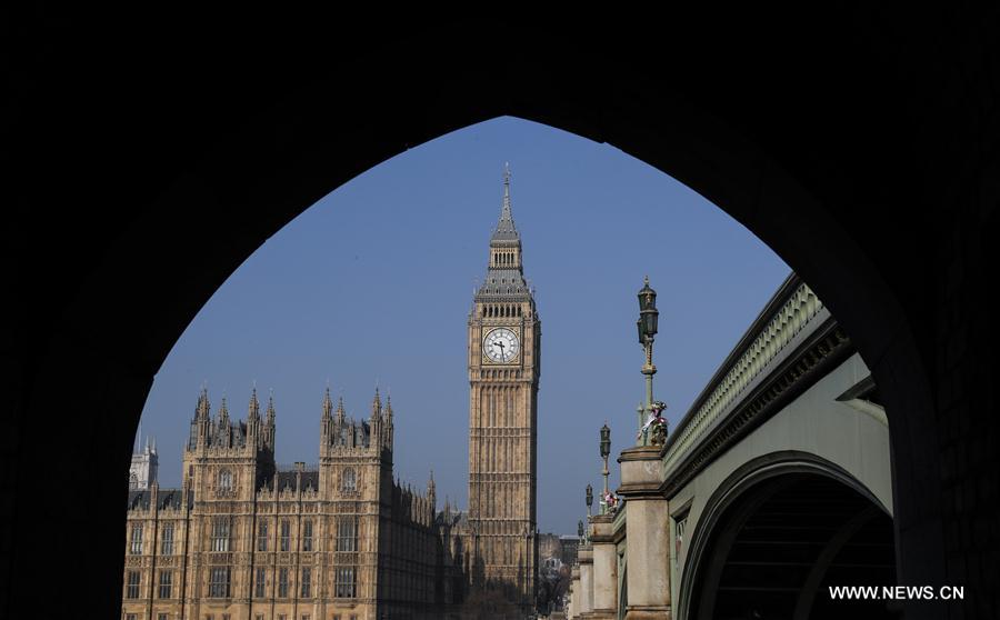 Photo taken on March 28, 2017 shows the Houses of Parliament in London, Britain. Britain will trigger its exit from the European Union on March 29, nine months after the country voted to leave the European Union. (Xinhua/Han Yan) 