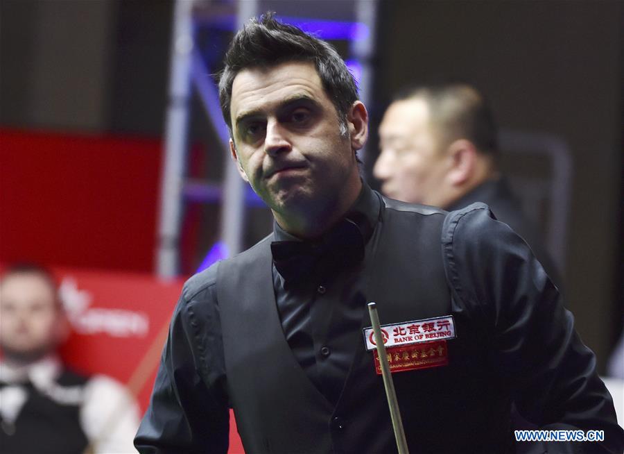 Ronnie O'Sullivan of England reacts during the second round match of 2017 World Snooker China Open Tournament against his compatriot Mark Joyce in Beijing, capital of China, March 29, 2017. Ronnie O'Sullivan lost by 4-5. (Xinhua/Zhang Chenlin) Ronnie O'Sullivan of England reacts during the second round match of 2017 World Snooker China Open Tournament against his compatriot Mark Joyce in Beijing, capital of China, March 29, 2017. Ronnie O'Sullivan lost by 4-5. (Xinhua/Zhang Chenlin)