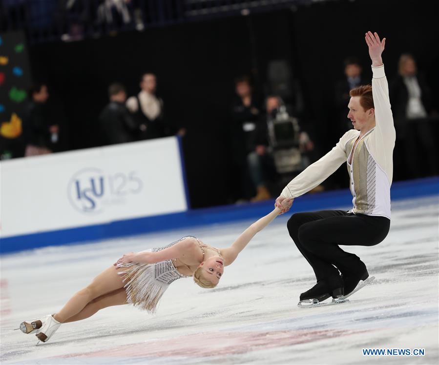 Russia's Evgenia Tarasova (L) and Vladimir Morozov perform during the pairs short program of the ISU World Figure Skating Championships 2017 in Helsinki, Finland, on March 29, 2017. Tarasova and Morozov took the thrid place of the short program with 79.37 points. (Xinhua/Liu Lihang) Russia's Evgenia Tarasova (L) and Vladimir Morozov perform during the pairs short program of the ISU World Figure Skating Championships 2017 in Helsinki, Finland, on March 29, 2017. Tarasova and Morozov took the thrid place of the short program with 79.37 points. (Xinhua/Liu Lihang)