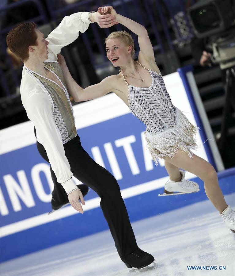 Russia's Evgenia Tarasova (R) and Vladimir Morozov perform during the pairs short program of the ISU World Figure Skating Championships 2017 in Helsinki, Finland, on March 29, 2017. Tarasova and Morozov took the thrid place of the short program with 79.37 points. (Xinhua/Liu Lihang) Russia's Evgenia Tarasova (R) and Vladimir Morozov perform during the pairs short program of the ISU World Figure Skating Championships 2017 in Helsinki, Finland, on March 29, 2017. Tarasova and Morozov took the thrid place of the short program with 79.37 points. (Xinhua/Liu Lihang)