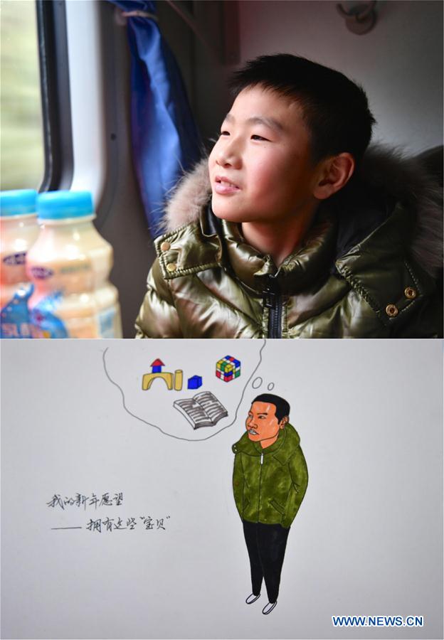 CHINA-NANCHANG-SPECIAL TRAIN-MIGRANT WORKERS-NEW YEAR WISH PAINTING (CN)