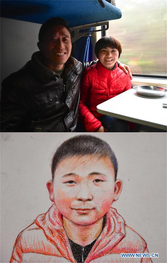 CHINA-NANCHANG-SPECIAL TRAIN-MIGRANT WORKERS-NEW YEAR WISH PAINTING (CN)