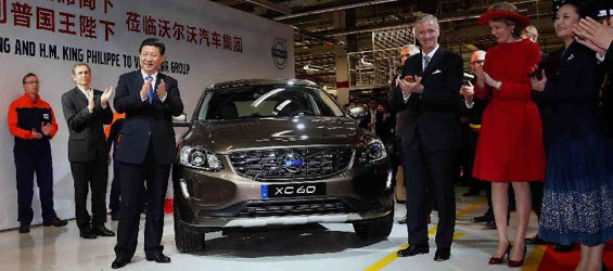 Chinese president visits Belgian plant of Volvo Car