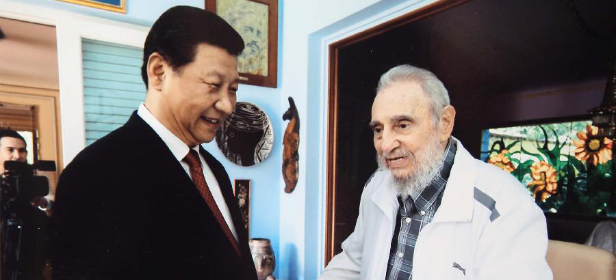 Chinese President visits Cuban revolution leader Fidel Castro in Havana