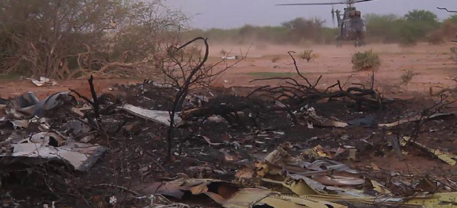 Crash site of Air Algerie palne in north Mali