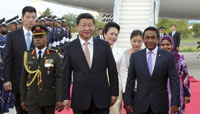 Chinese president arrives in Maldives for state visit